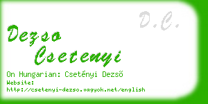 dezso csetenyi business card