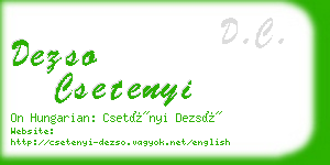 dezso csetenyi business card